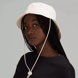 Lululemon Wide Brim Bucket Hat Strap White Opal Drawcord Extra Shade